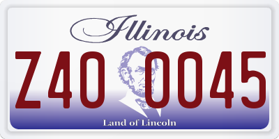IL license plate Z400045