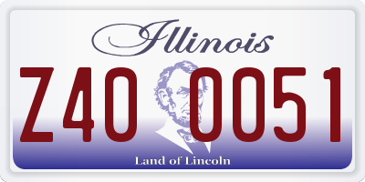 IL license plate Z400051