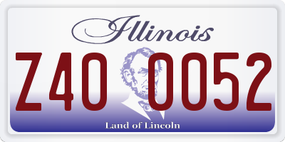 IL license plate Z400052