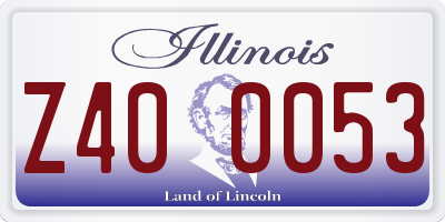 IL license plate Z400053