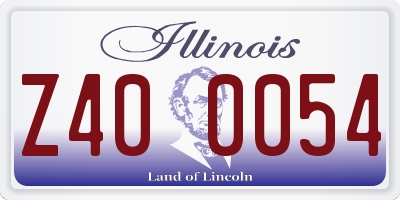 IL license plate Z400054