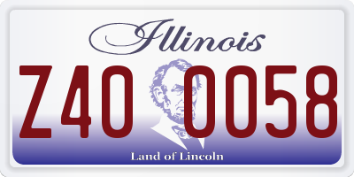 IL license plate Z400058