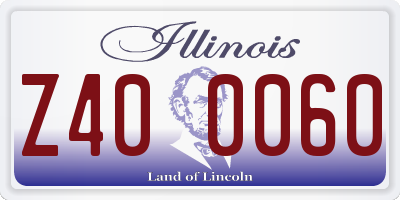IL license plate Z400060