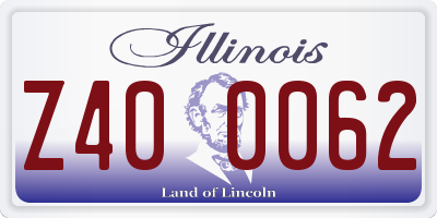 IL license plate Z400062