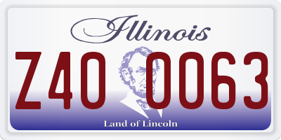 IL license plate Z400063
