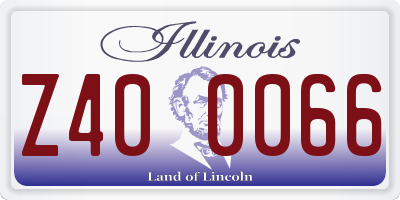IL license plate Z400066