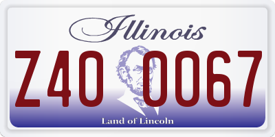 IL license plate Z400067