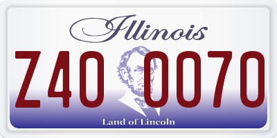 IL license plate Z400070