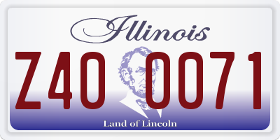 IL license plate Z400071