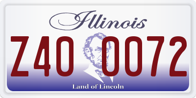 IL license plate Z400072