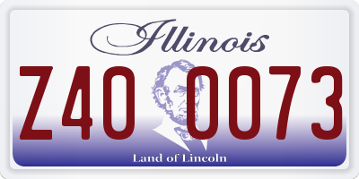 IL license plate Z400073