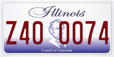 IL license plate Z400074