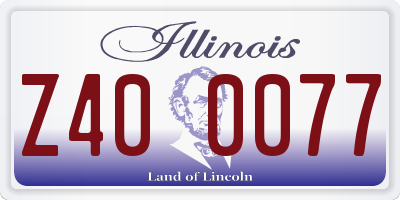 IL license plate Z400077