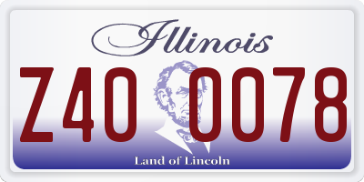 IL license plate Z400078