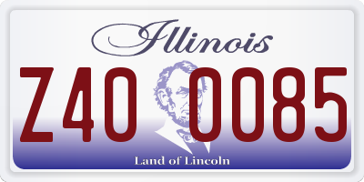 IL license plate Z400085