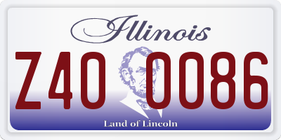 IL license plate Z400086