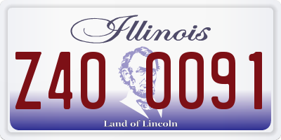 IL license plate Z400091