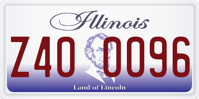 IL license plate Z400096