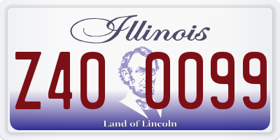 IL license plate Z400099