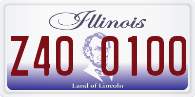 IL license plate Z400100