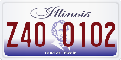 IL license plate Z400102