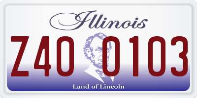 IL license plate Z400103