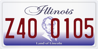 IL license plate Z400105