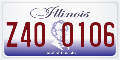 IL license plate Z400106
