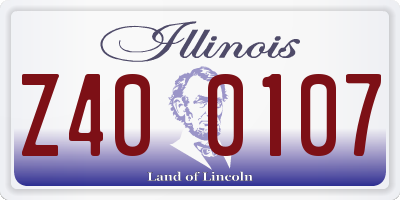 IL license plate Z400107