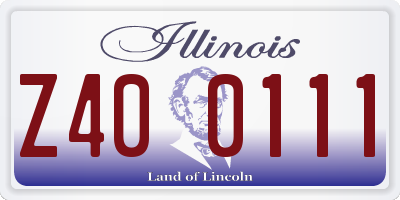 IL license plate Z400111