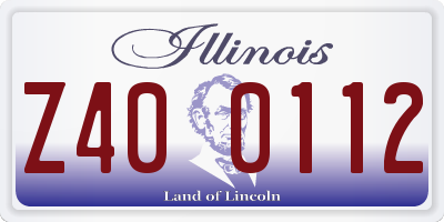 IL license plate Z400112