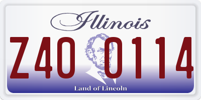 IL license plate Z400114