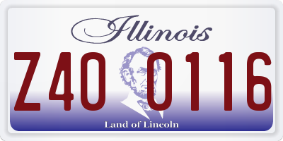 IL license plate Z400116