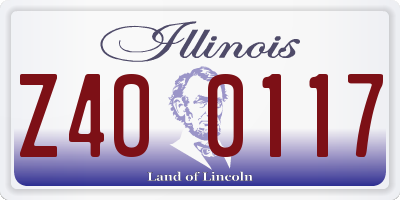 IL license plate Z400117