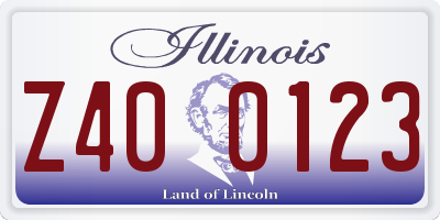 IL license plate Z400123