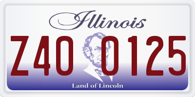IL license plate Z400125