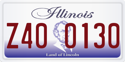 IL license plate Z400130