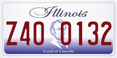 IL license plate Z400132