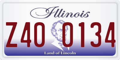 IL license plate Z400134