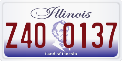 IL license plate Z400137
