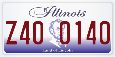 IL license plate Z400140