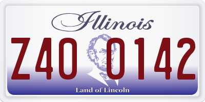 IL license plate Z400142