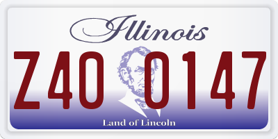 IL license plate Z400147