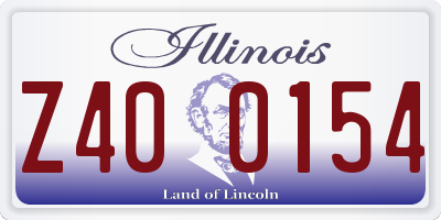 IL license plate Z400154