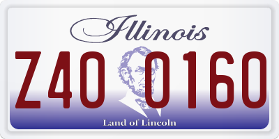IL license plate Z400160