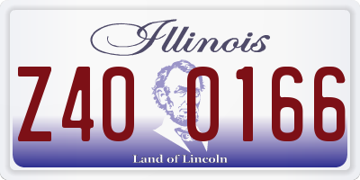 IL license plate Z400166