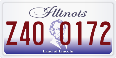 IL license plate Z400172