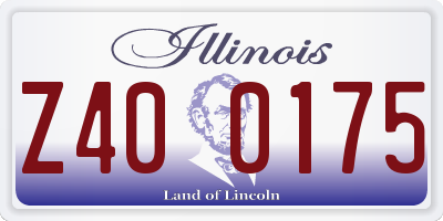 IL license plate Z400175