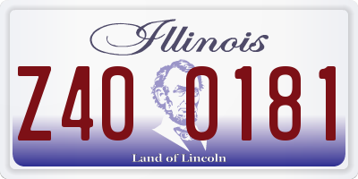 IL license plate Z400181