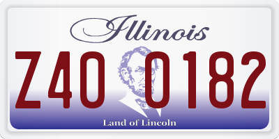 IL license plate Z400182